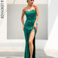 LOVE&amp;LEMONADE  Green Tube Top  Fish Tail Shaped Elastic Sequin Material Long Dress LM81142