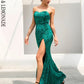 LOVE&amp;LEMONADE  Green Tube Top  Fish Tail Shaped Elastic Sequin Material Long Dress LM81142