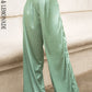 LOVE &amp; LEMONADE Light Green High Waist Wide Leg Loose Long Pants Spring LM82199-PANTS