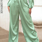 LOVE &amp; LEMONADE Light Green High Waist Wide Leg Loose Long Pants Spring LM82199-PANTS