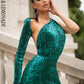LOVE&amp;LEMONADE Open Back Separate Sleeve Elastic Sequins Long Dress LM81333-1