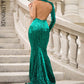 LOVE&amp;LEMONADE Open Back Separate Sleeve Elastic Sequins Long Dress LM81333-1