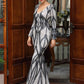 LOVE&amp;LEMONADE Sexy Black Deep V-Neck Tight-Fitting Transparent Material Geometric Fishtail Floor-Length Dress LM84076