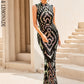 LOVE&amp;LEMONADE Sexy Black Stand Collar Sequined Tunic Sleeveless Geometric Fishtail Party Maxi Dress LM84139-1