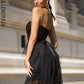 LOVE&amp;LEMONADE Sexy Black Tube Top  Dots Layered Ruffles A-Line Party Maxi Dress LM82387
