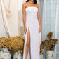 LOVE &amp; LEMONADE Sexy Black Tube Top Ruffled Whit Split Elastic Sequins Party Maxi Dress LM82032