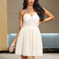 LOVE&amp;LEMONADE Sexy Black Tube Top Strap A-Line Glitter Glued Material Puffy Mini Dress LM82468