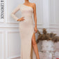 LOVE&amp;LEMONADE Sexy Blue One-Shoulder Open-Back Slit Sequin Body-Hugging Party Maxi Dress LM84192
