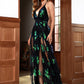 LOVE&amp;LEMONADE Sexy Deep V-Neck Big Backless A-Line Whit Split Sequin Maxi Dress LM99073