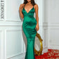 LOVE&amp;LEMONADE Sexy Deep V-Neck Green Corset Sleeveless Slings Open Back Fishtail Party Long Dress LM84276