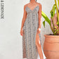 LOVE&amp;LEMONADE Sexy Deep V-Neck Red Scorpion Spotted Sleeveless Open Back Split A-Line Spring Mid-Length Dress LM83396