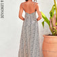 LOVE&amp;LEMONADE Sexy Deep V-Neck Red Scorpion Spotted Sleeveless Open Back Split A-Line Spring Mid-Length Dress LM83396