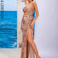 LOVE&amp;LEMONADE Sexy Gold Tube Top Hollow Fishtail Shape Elastic Split Sequin Material Long Dress LM83724-GOLD