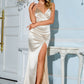 LOVE&amp;LEMONADE  Sexy Green Deep V-Neck Sleeveless Slit A-Line Party Dress LM83740
