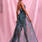 LOVE&amp;LEMONADE Sexy Green Deep V-Neck Two-Pieces Bodycon Bead Material (Removable Skirt) Party Dress LM82370