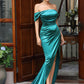 LOVE &amp; LEMONADE Sexy Green Off-Shoulder Tube Top With Split Trailing Maxi Dress LM82060