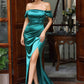 LOVE &amp; LEMONADE Sexy Green Off-Shoulder Tube Top With Split Trailing Maxi Dress LM82060