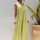 LOVE&amp;LEMONADE Sexy Light Green Tube Top Changeable Long Belt A-Line Loose Satin Summer Jumpsuit LM83449-A