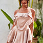 LOVE&amp;LEMONADE  Sexy Olive Green Sling Layered Ruffled Reflective Satin A-Line Beach Mini Dress LM82340-B