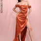 LOVE &amp; LEMONADE Sexy Orange Off-Shoulder Tube Top With Split Trailing Maxi Dress LM82060