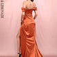 LOVE &amp; LEMONADE Sexy Orange Off-Shoulder Tube Top With Split Trailing Maxi Dress LM82060