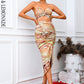 LOVE&amp;LEMONADE Sexy Pic Two-Piece Hollow Swirl Splicing Slim Slit Party Split Set WTS03092-1