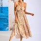LOVE&amp;LEMONADE Sexy Pink Halterneck Waist Plaid Spring And Summer Beach Mid-Length Dress WD04139-PIC