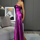 LOVE&amp;LEMONADE Sexy Purple Tube Top Large Streamer Elastic Reflective Material Fashion Show Mini Party Dress LM82940