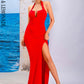 LOVE&LEMONADE Sexy Red Tube Top Halter Hollow Sleeveless Corset Slit A-Line Party Maxi Dress LM84296