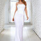 LOVE&amp;LEMONADE Sexy Red Tube Top Open Back Cross Straps Fishtail Shape Sequin Wedding Maxi Dress LM83132