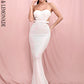 LOVE&amp;LEMONADE Sexy Reflective White Tube Top Cut Out Backless Bodycon Elastic Sequins Dinner Maxi Dress LM81335-1