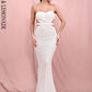 LOVE&amp;LEMONADE Sexy Reflective White Tube Top Cut Out Backless Bodycon Elastic Sequins Dinner Maxi Dress LM81335-1