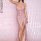 LOVE&amp;LEMONADE Sexy Rose Gold Open Back Cross Split Sequins Party Maxi Dress LM81876