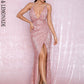 LOVE&amp;LEMONADE Sexy Rose Gold Open Back Cross Split Sequins Party Maxi Dress LM81876