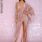 LOVE&amp;LEMONADE Sexy Rose Gold V-Neck Single Sleeve Sequins Split Party Maxi Dress LM81848