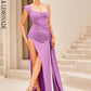 LOVE&amp;LEMONADE Sexy Rose One Shoulder Sleeveless Wrap Chest Slit A-Line Party Maxi Dress LM98164