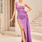 LOVE&amp;LEMONADE Sexy Rose One Shoulder Sleeveless Wrap Chest Slit A-Line Party Maxi Dress LM98164