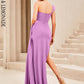 LOVE&amp;LEMONADE Sexy Rose One Shoulder Sleeveless Wrap Chest Slit A-Line Party Maxi Dress LM98164