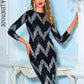 LOVE&amp;LEMONADE Sexy Round Neck Wave Pattern Elastic Sequin Prom Midi Dress LM6988-A