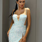 LOVE &amp; LEMONADE Sexy Tube Top Light Green Cut Out Stretch Sequin Bodycon Party Mini Dress LM82289