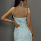 LOVE &amp; LEMONADE Sexy Tube Top Light Green Cut Out Stretch Sequin Bodycon Party Mini Dress LM82289