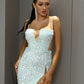 LOVE &amp; LEMONADE Sexy Tube Top Silver Cut Out Stretch Sequin Bodycon Party Mini Dress LM82289