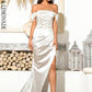 LOVE &amp; LEMONADE Sexy White  Tube Top With Split Trailing Maxi Dress LM82060