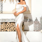 LOVE &amp; LEMONADE Sexy White  Tube Top With Split Trailing Maxi Dress LM82060