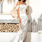 LOVE &amp; LEMONADE Sexy White  Tube Top With Split Trailing Maxi Dress LM82060