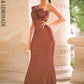 LOVE&amp;LEMONADE Tube Top Strapless Sexy Dark Brown Reflective Elastic Material Bodycon Party Maxi Dress LM82510