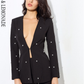 LOVE&amp;LEMONADE V-Neck Nail Together Two-Pieces Sets Black/ Gary/Red LM80316-4
