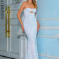 LOVE&amp;LEMONADE White Tube Top Cut Out Boydcon Velvet Sequins Prom Maxi Dress LM83861