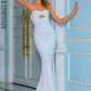 LOVE&amp;LEMONADE White Tube Top Cut Out Boydcon Velvet Sequins Prom Maxi Dress LM83861